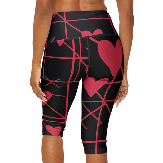 XOXO, Valentine's Day Yoga Capri Leggings, Love Yoga, Love Me, Love You Leggings