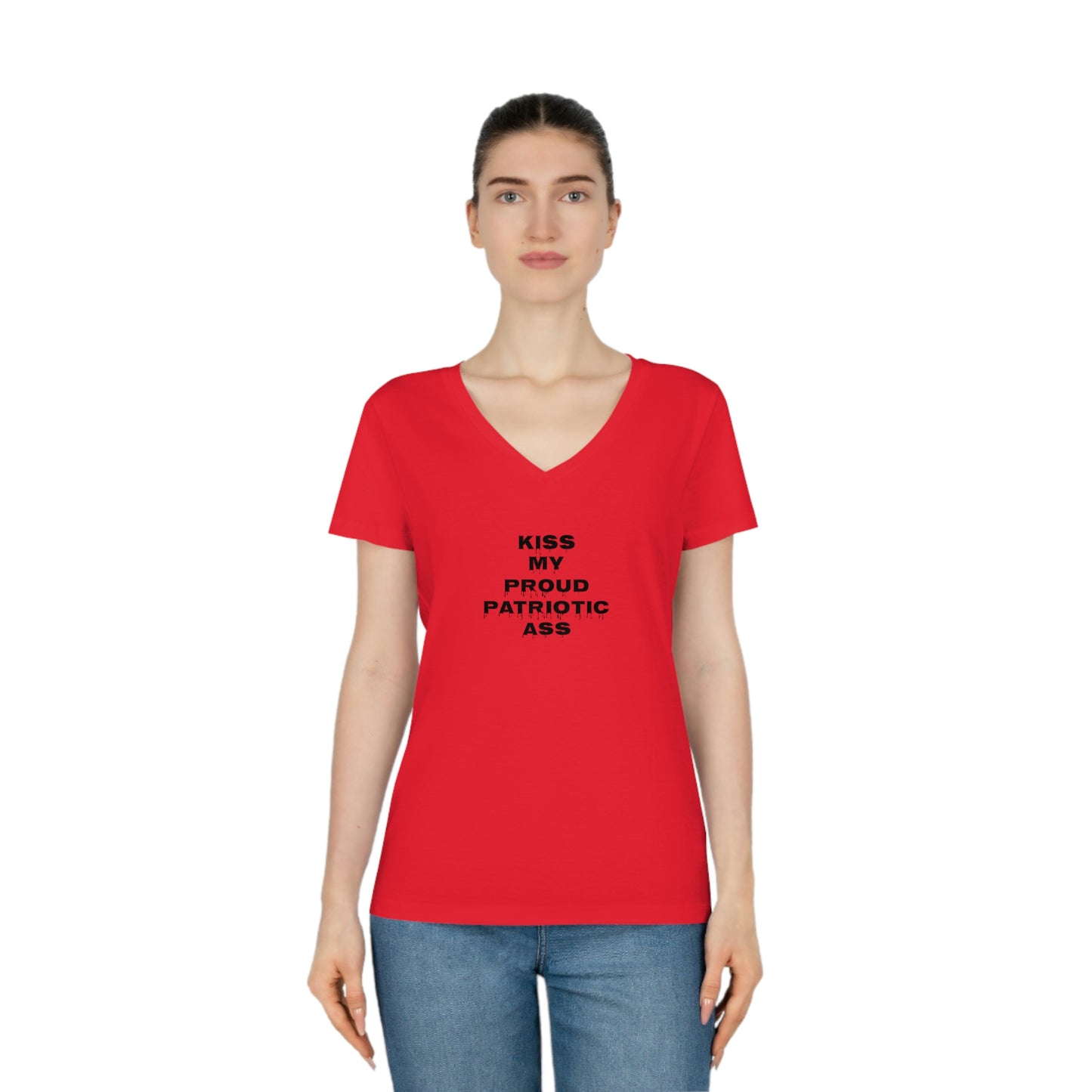 Kiss My Proud Patriotic Ass - Women's Evoker V-Neck T-Shirt