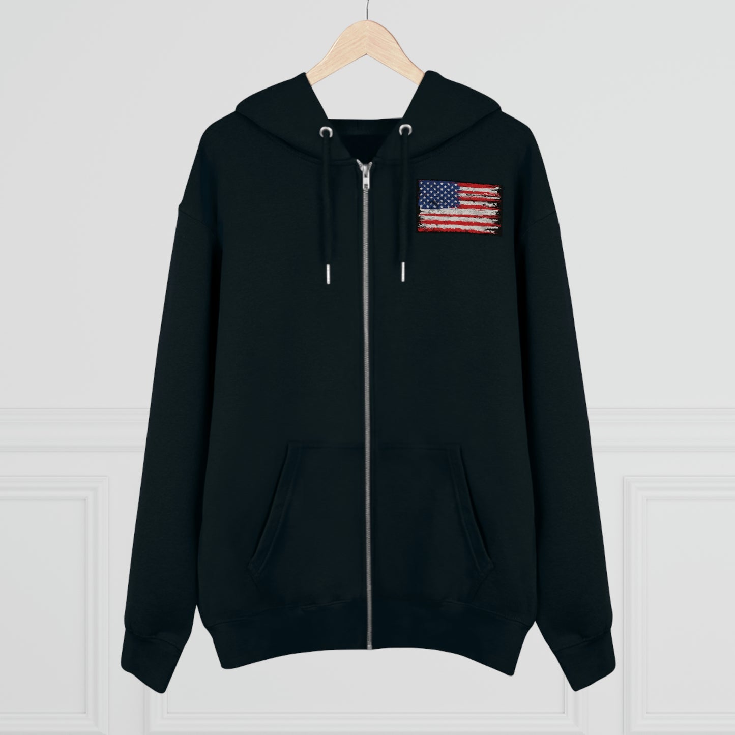 Distressed USA Flag Men's Cultivator Zip Hoodie