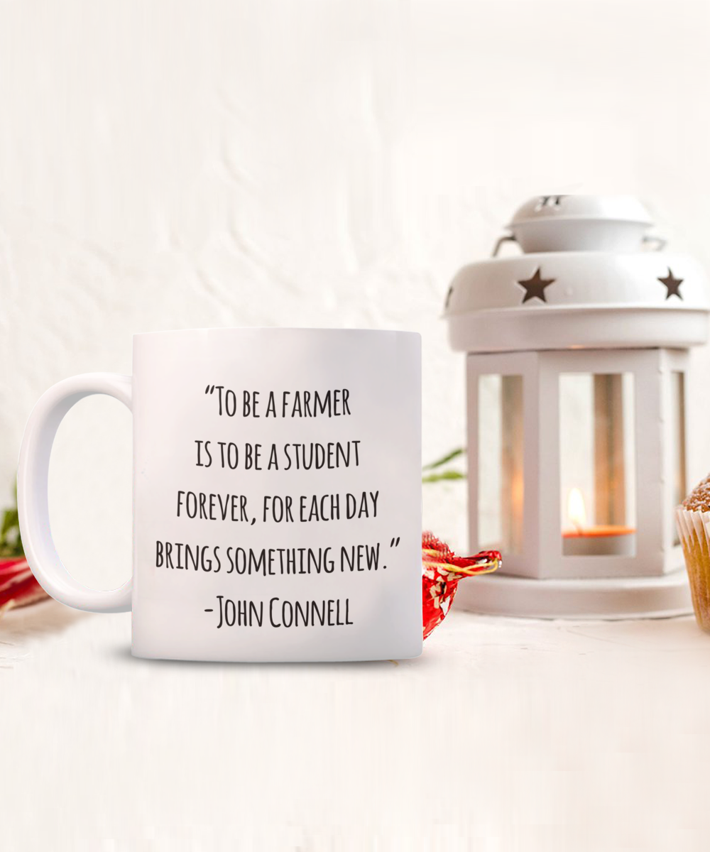 Farmer Coffee Mug, Funny Gifts for Farmer Apprentice New Job Graduate “To be a farmer is to be a student... A2CCD