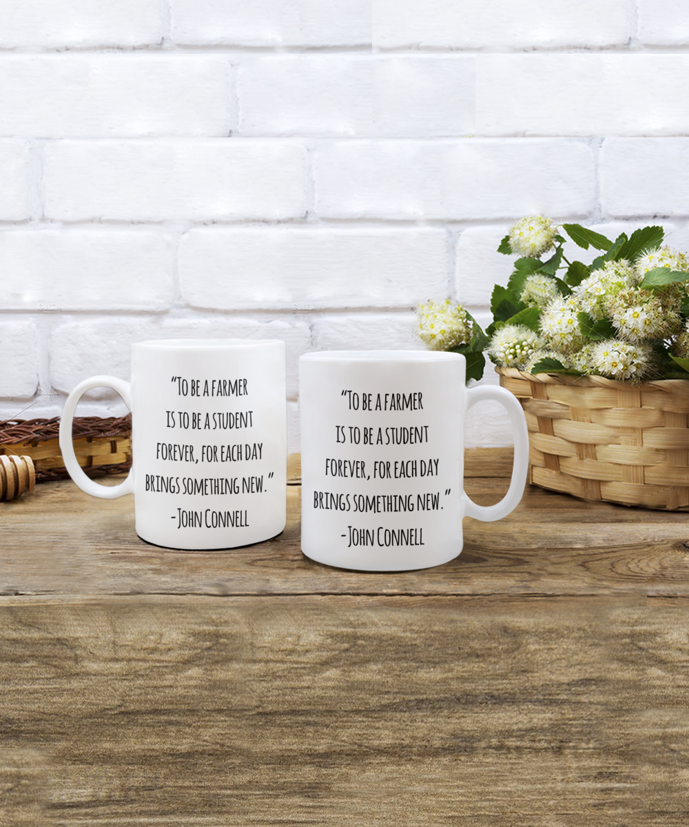 Farmer Coffee Mug, Funny Gifts for Farmer Apprentice New Job Graduate “To be a farmer is to be a student... A2CCD