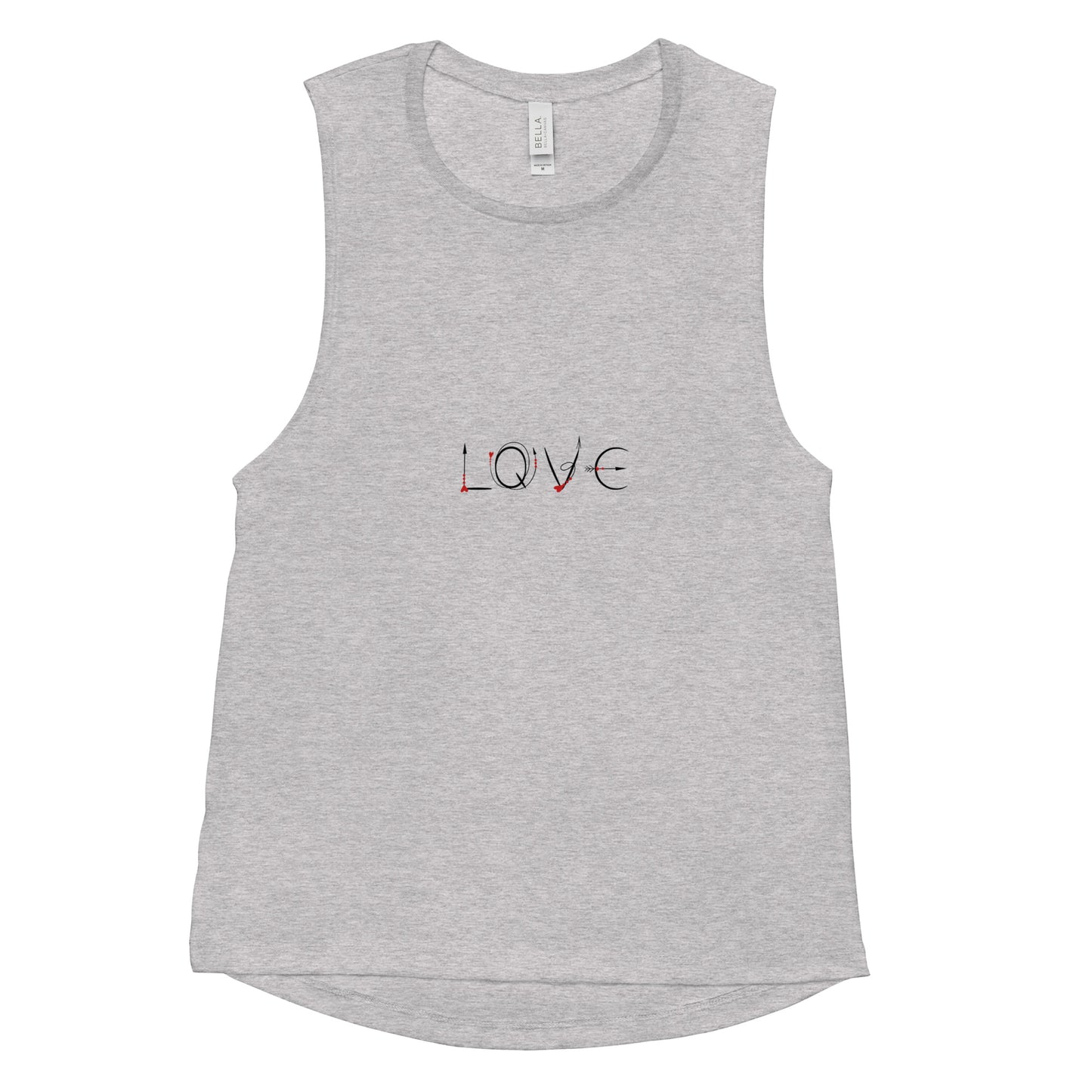 Love, XOXO Ladies’ Muscle Tank Top, Valentine's Day Gift, Yoga Tank Top, Gym Shirt, Loungewear